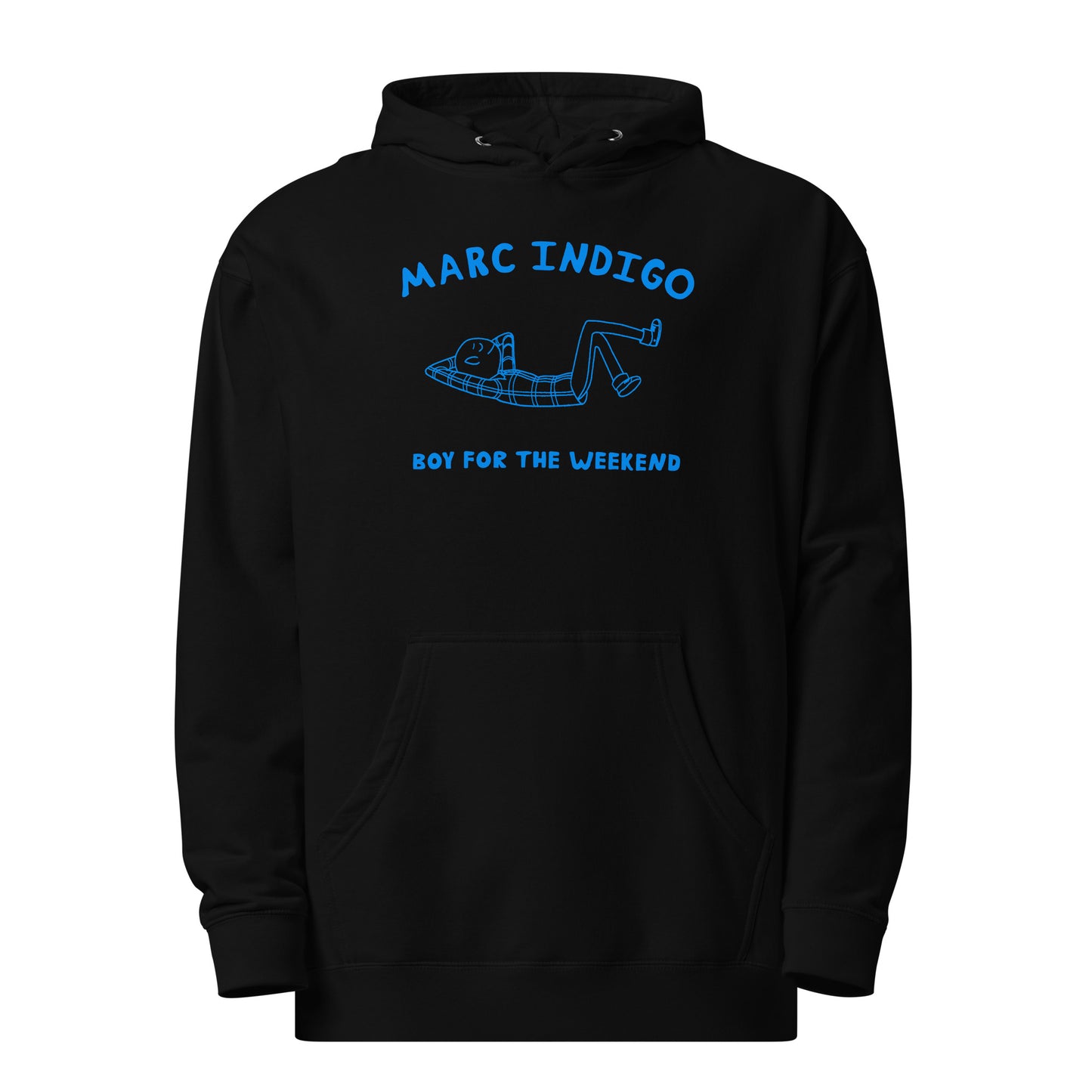 Boy For The Weekend Hoodie (Blue Text)