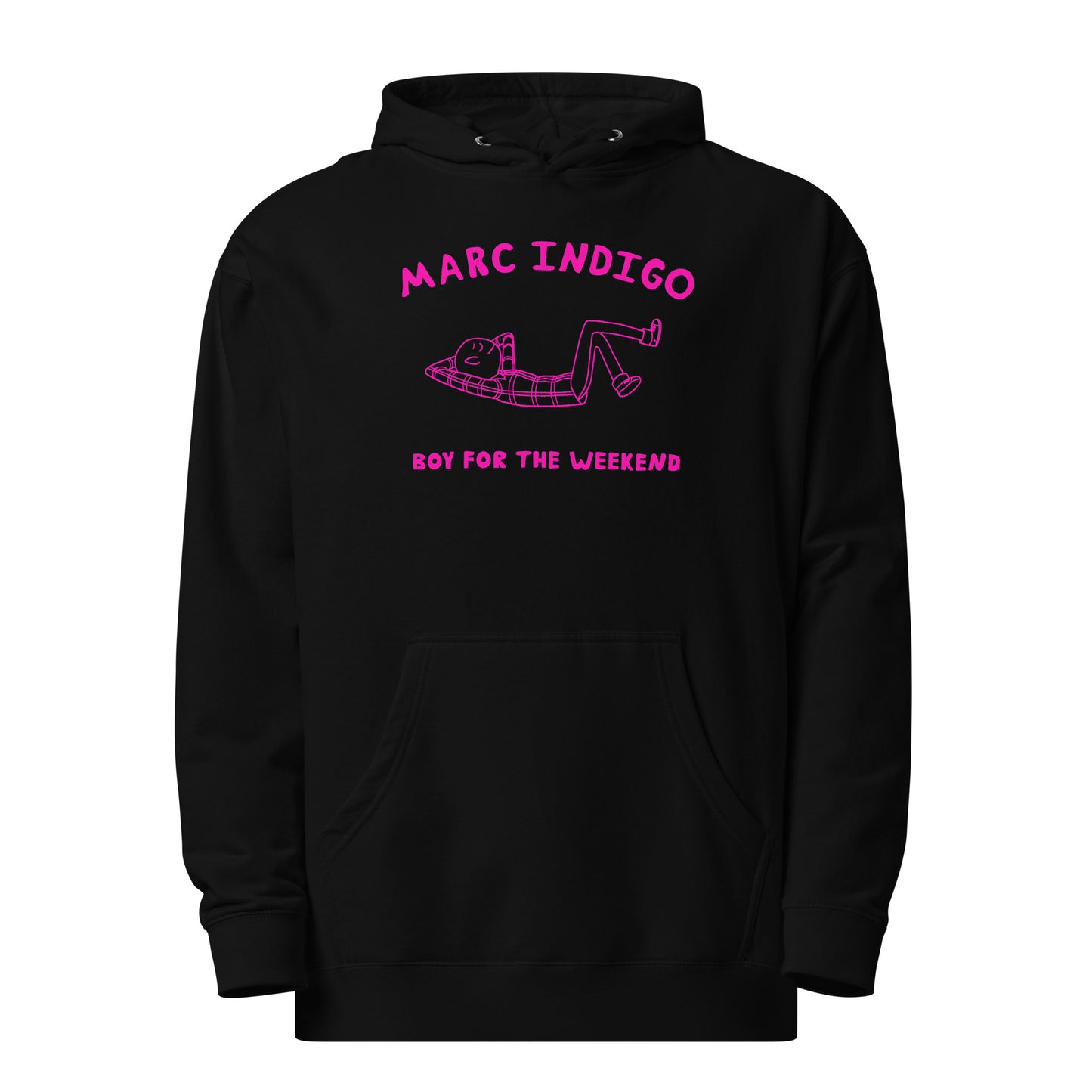 Boy For The Weekend Hoodie (Pink Text)