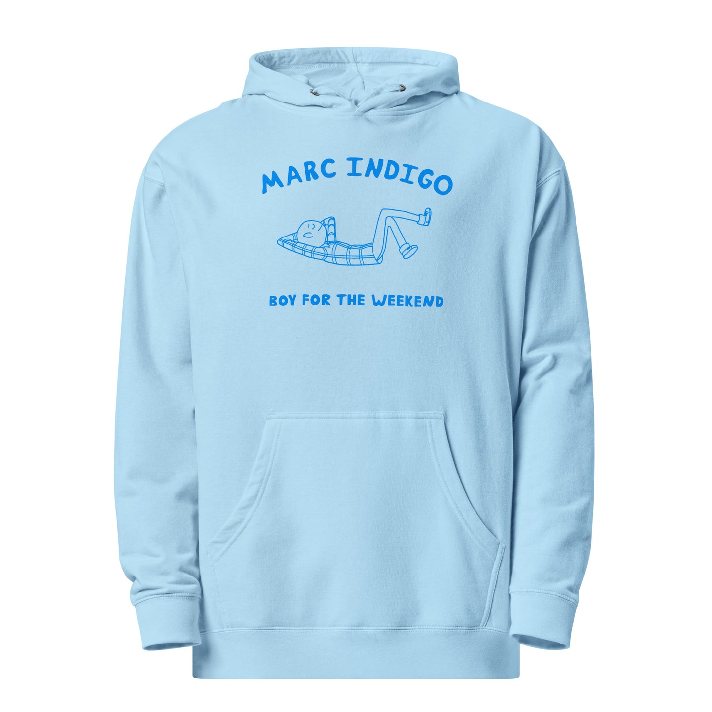 Boy For The Weekend Hoodie (Blue Text)