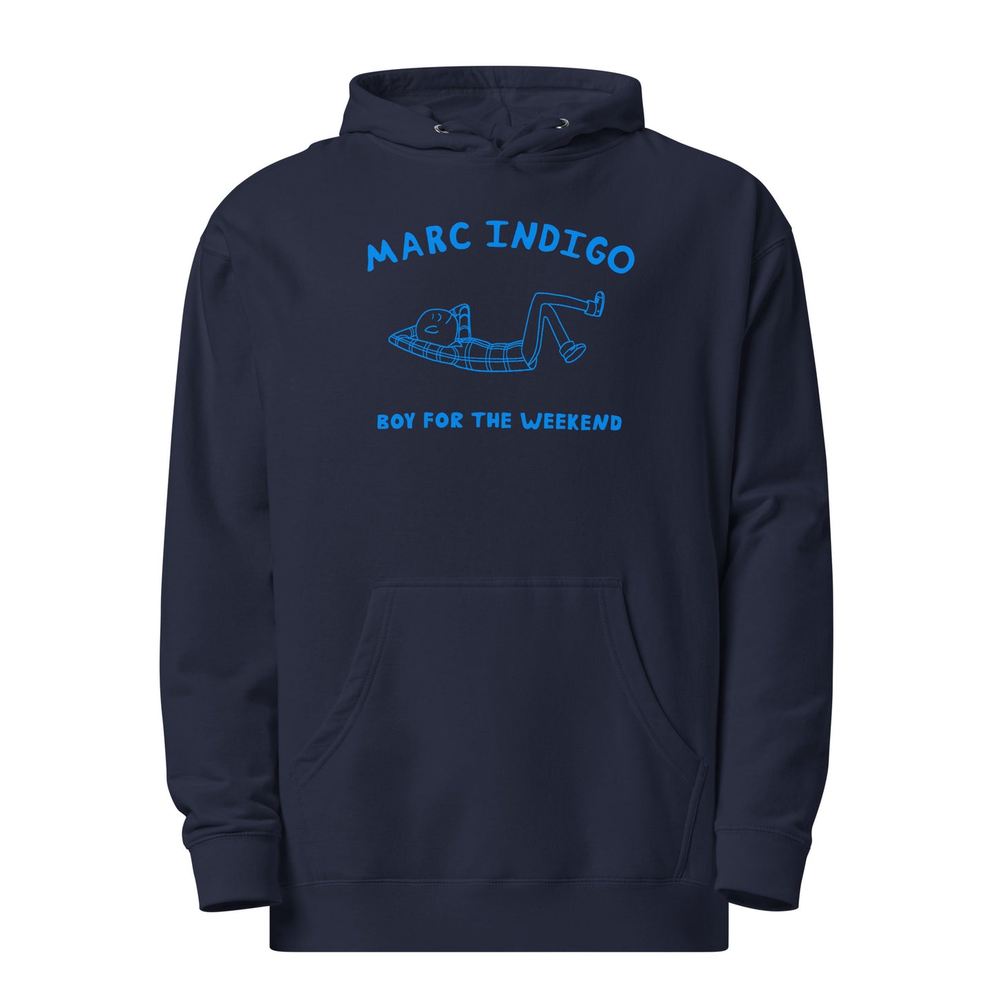 Boy For The Weekend Hoodie (Blue Text)