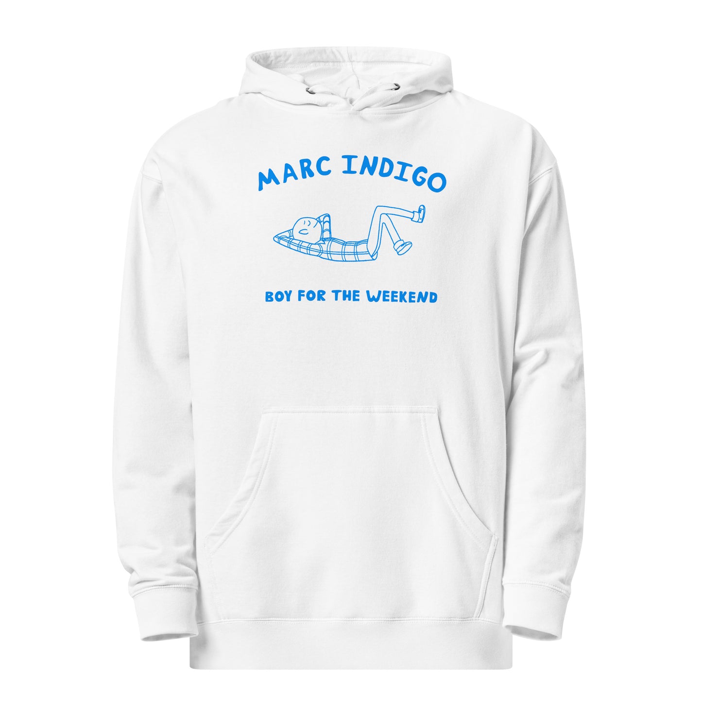 Boy For The Weekend Hoodie (Blue Text)