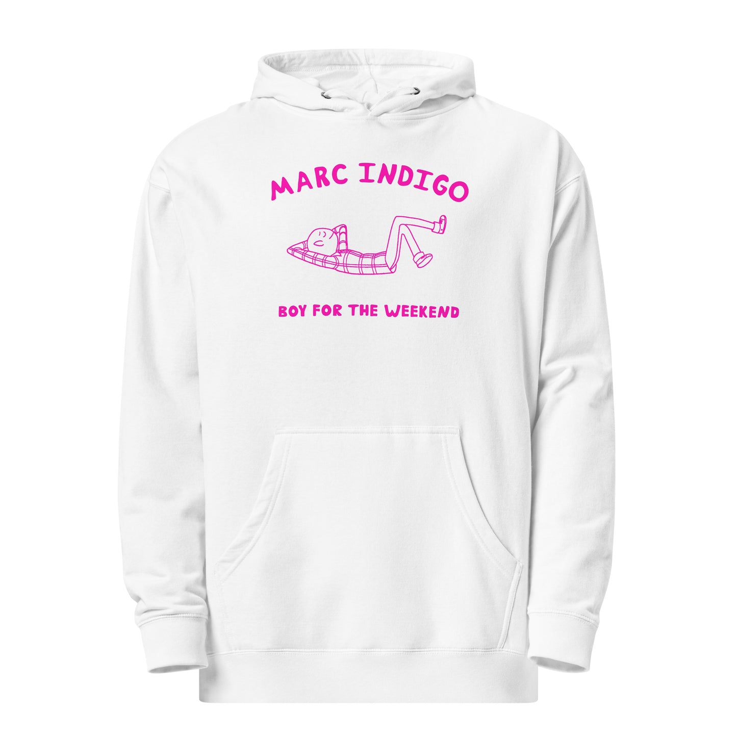 Boy For The Weekend Hoodie (Pink Text)